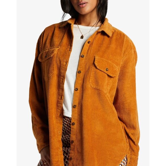 Billabong Women's‎ So Stoked Woven Shirt In Cider - Size Small - Picture 5 of 10